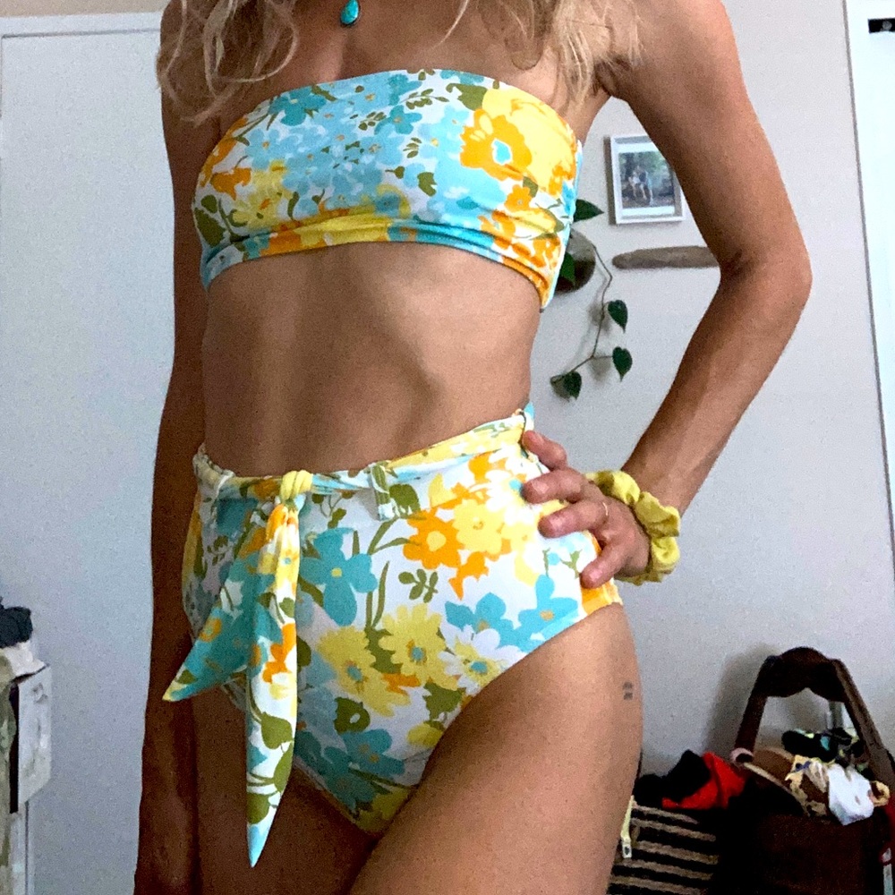 NWOT high waist bandeau suit